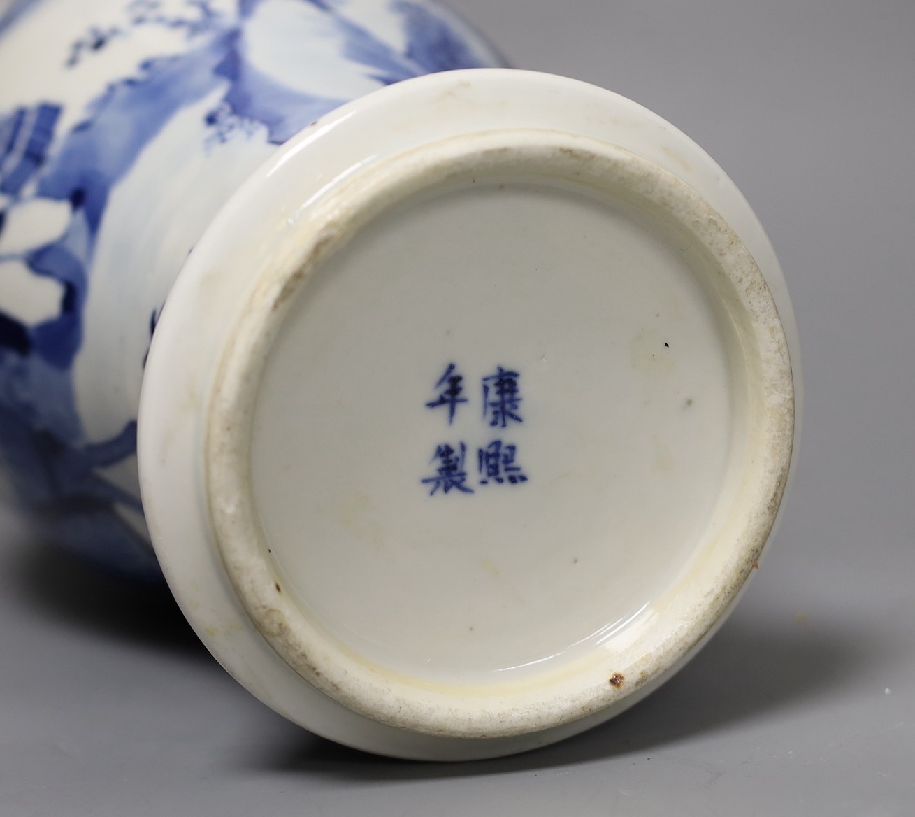 A 19th century Chinese blue and white vase, 36cm